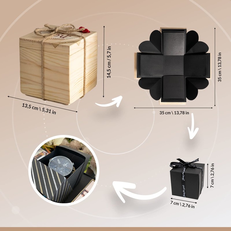 WoodExplosionBox Wooden Box Explosion Box Surprise Box - DIY Birthday