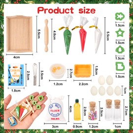 Pack of 24 Gnome Accessories Christmas, Miniature Gnome Door Accessories, Christmas Baking Set, 1/12 Miniature Dollhouse Accessories, Christmas Gnome Accessories, Miniature Kitchen Accessories