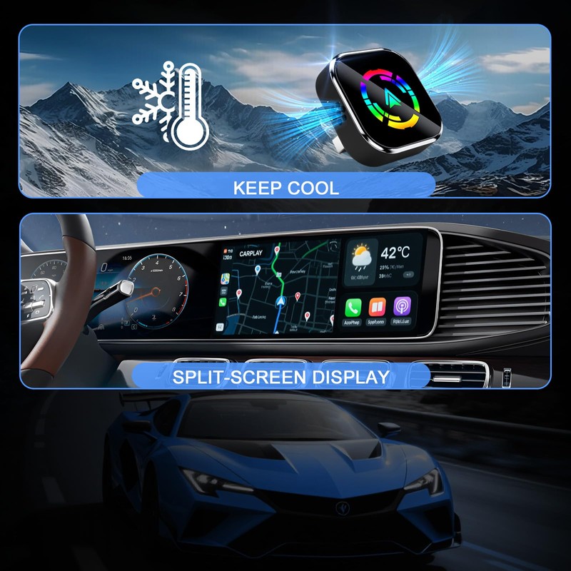 Wireless CarPlay Adapter, 2026 Upgraded Wired to Wireless for Apple