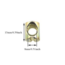 Hao Pro M8x15mm Barrel Nuts Cross Dowels Slotted Bolts Hardware Clean Tight Thread Proper Insert Sturdy Firm Holding Easy Install Align Smooth Screw in Snug Fit for Beds Crib Furniture Chairs 6PCS