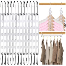 NAKBINX 8 Pack Hangers Space Saving, Collapsible Metal Hangers Closet Organizers, Hangers Space Saver, Clothes Hanger Organizer, Magic Hangers for Wardrobe Closet, Dorm Room Essentials