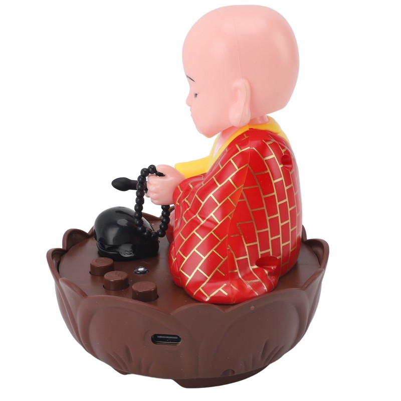Musical Nodding Monk Figurine Decoration Moving Head Buddha Statue with