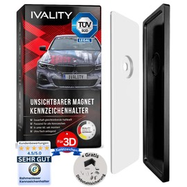 IVALITY Magnetic Number Plate Holder - Frameless Magnet Holder for 1 x 3D Number Plate - Number Plate Holder - Change Number Plate Car Accessories