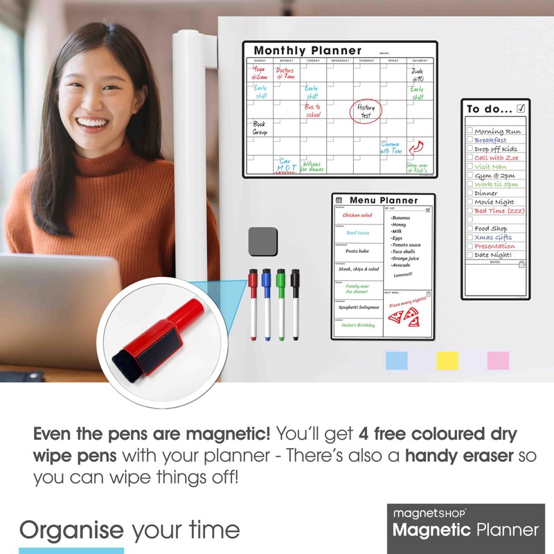 TMS Weekly Planner Set #2 - Magnetic Dry Erase Whiteboard