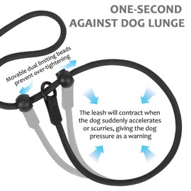 Rope Slip Lead for Dogs, Slip-On Rope Leash Dog 1.7m, Long Training Rope for Dogs,Durable Dog Control Leash Anti-Choking (Black)