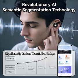 PeriPage AI Language Translation Earbuds 144 Language Portable Translation Earbuds Suitable for Business & Work, 3 in 1 HD Sound Bluetooth Headphones for iOS and Android