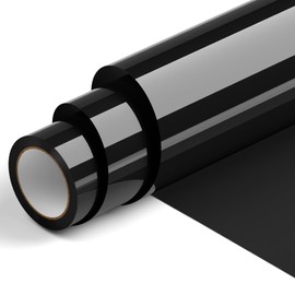 LOFFA Black Heat Transfer Vinyl - 12" x 8ft HTV Heat Transfer Vinyl Compatible with Cricut & Silhouette Cameo, Easy to Weed Iron on Vinyl for t Shirts