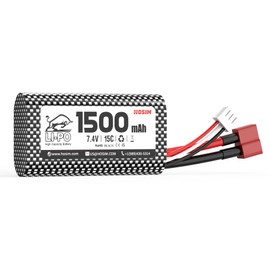 Hosim 7.4V Lipo Battery 2S 1500mAh 15C Rechargeable Battery X6-1500 with Hyper Power for X06 X05 1/10 High Speed RC Car Accessory Supplies