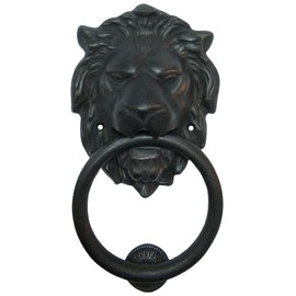 Anatolica Lions Head Door Knocker,7.1 inches,Solid Brass,Regency Period(Black Oxide)