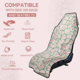 Holoholo Life Booty Barrier - Highly Water-Resistant Washable Car Seat Cover for Post-Workout and Kids - Soft, Absorbent, Eco-Friendly Fabric Made from Recycled Water Bottles (Flower Power)