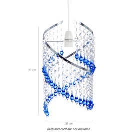 Innoteck Spiral Blue Droplet Pendant Light Shade, Acrylic, Clear & Blue