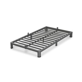 VIPSHOW 4 Inch Twin Size Bed Frame, 3500Lbs Heavy Duty Metal Platform with Round Corner Legs Mattress Slide Stopper, Steel Slat Support No Box Spring Needed, Noise Free, Non-Slip, Easy Assembly