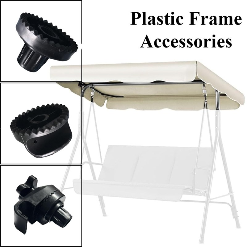 TopHomer Three-piece Suit, Outdoor Garden Swing Canopy Replacement Plastic Fittings