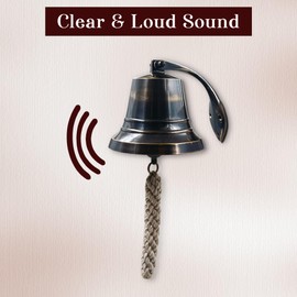 5" Solid Brass Bell Quality Marine Wall Mounted Ship Bronze Finished Hanging Bell Perfect for Dinner, Indoor, Outdoor, School, Bar, Reception, Last Order & Church by THDC