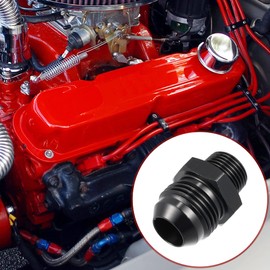 X AUTOHAUX 4pcs AN10 Male to 3/8" NPT Male Car Flare Reducer Hose Fitting Black