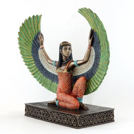 Top Collection Decorative Kneeling Isis Statue - Hand Painted Egyptian Goddess of Life and Magic Sculpture with Colored Accents - Collectible Ancient Egypt Figurine (Tall, Multi)