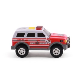 Mighty Fleet Toughest Minis 5" Fire Chief SUV Toy w/Lights & Sounds, Realistic Design & Batteries Included - Age 3+