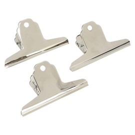 Aladeno 3 Pieces Bulldog Clips Strong Clamping Force Large Paper Clips Electroplating Process Binder Clips Office Supplies School Supplies for Office School Private 3.9 x 2.1 x 1.8