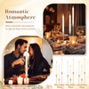 FillTouch 30 Pcs Gold Candlestick Holders with Flameless Taper Candles