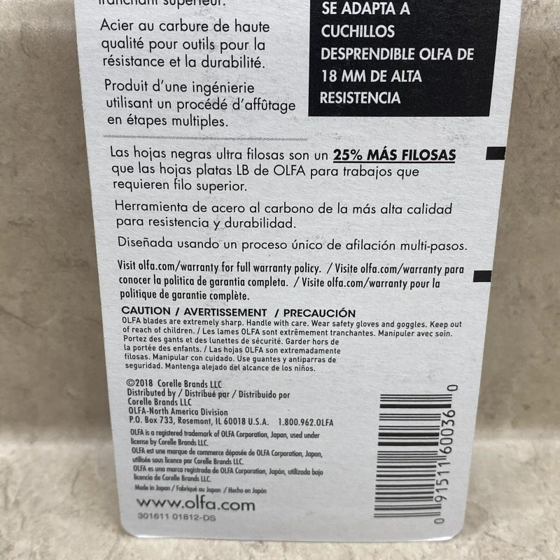 OLFA 18mm UltraMax Heavy-Duty Snap Off Blades Pack of 10