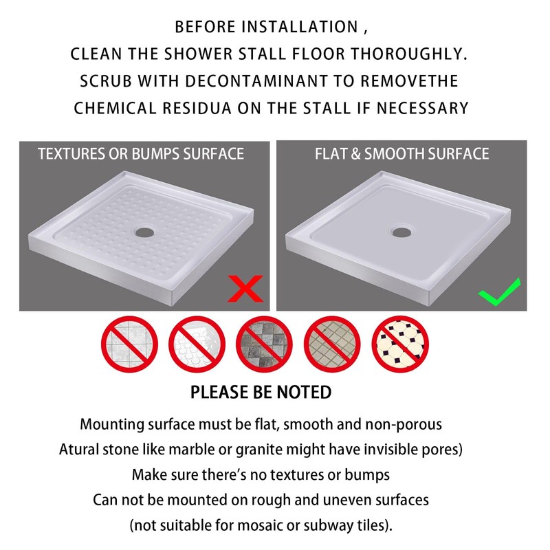 (Clear Blue) - Yimobra Non Slip Square Bath Mats for