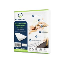 Sensalou Incontinence Fitted Sheet Waterproof Fitted Sheet White 180 x 200 cm