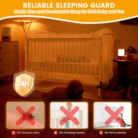 Orzbow Baby Crib Tent to Keep Baby from Climbing Out, Encrypted Mosquito Net for Crib, Crib Net with Two-Way Zippers, Durable and Breathable Mesh Cover, Falls and Mosquito Bites, White