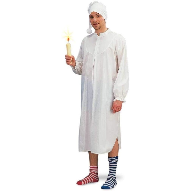KarnevalsTeufel 4-Piece Sleepwalker Costume Nightgown, cap, knee stockings, sleepy hat