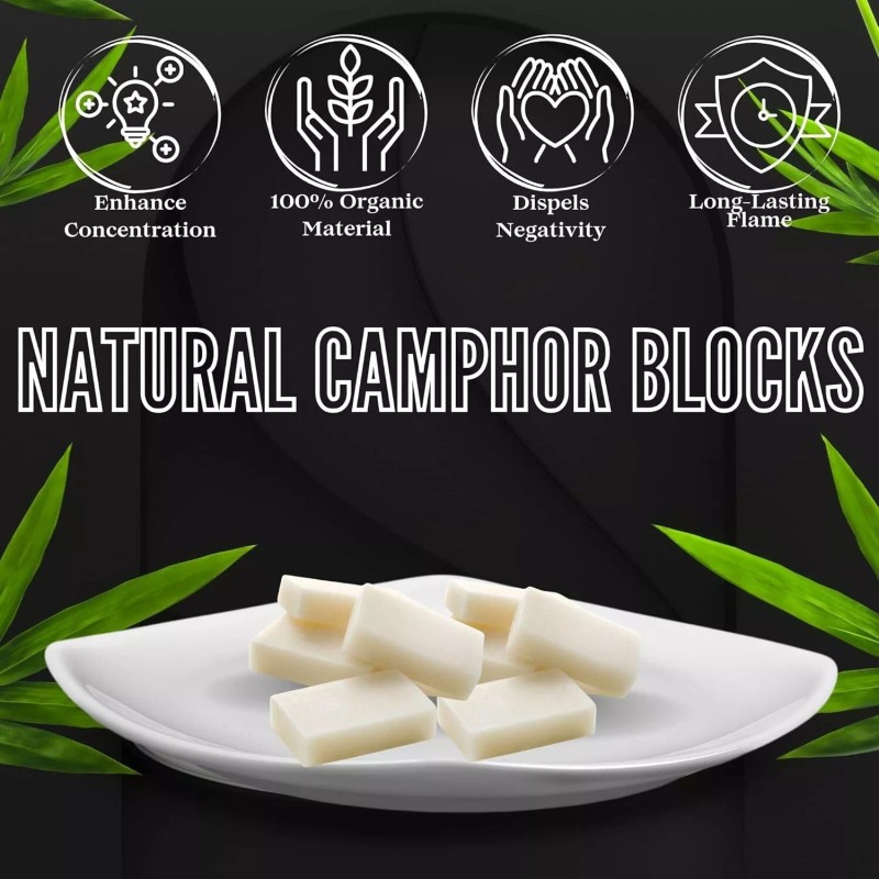 Pure SOUL STICKS Natural Camphor Blocks (56 Grams, 12 Tablets)