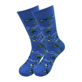 Real Sic Food Service - Calcetines de algodón de primera calidad para hombres y mujeres, cómodos calcetines casuales para negocios, Tortugas (azul), 6.5-11.5