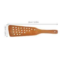 SHOWERORO 24-Hole Wooden Frying Spatula for Non-Stick Pans Slotted Cooking Tool Ideal for Home and Restaurant Use