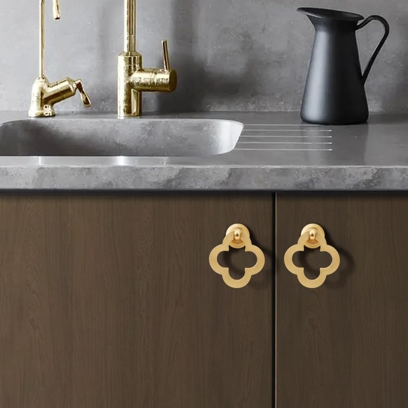 Ruiao 12 Pack 55mm Cupboard Knobs Cabinet Knobs, Gold Zinc