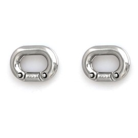 heyous 2PCS Stainless Steel Chain Link M8 Silver Chain Link Quick Connect Ring Riveted Chain Link Heavy Duty C Link Split Marine Anchor Chain Link for Connecting Ropes Cable Connection Link