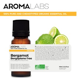 Bio - Bergamot Bergaptene Free Essential Oil - 10mL - 100% Pure, Natural, Chemotyped and AB Certified - AROMA LABS (French Brand)