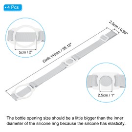 PATIKIL Water Bottle Lanyard, 4 Pcs Adjustable Holder Shoulder Strap with White Ring Buckle Carrier Clips for Hiking Walking Outdoor, Grey (2.5CM, 5.0CM)