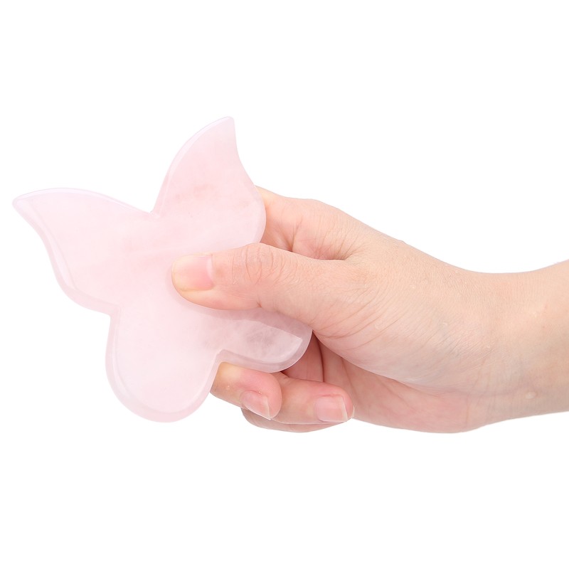 Pink Jadestone Scraping Board Butterfly Shape Massaging Gua Sha Board