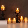 Girimax Gold Glass Flameless Votive Candles with Remote Timer, Real