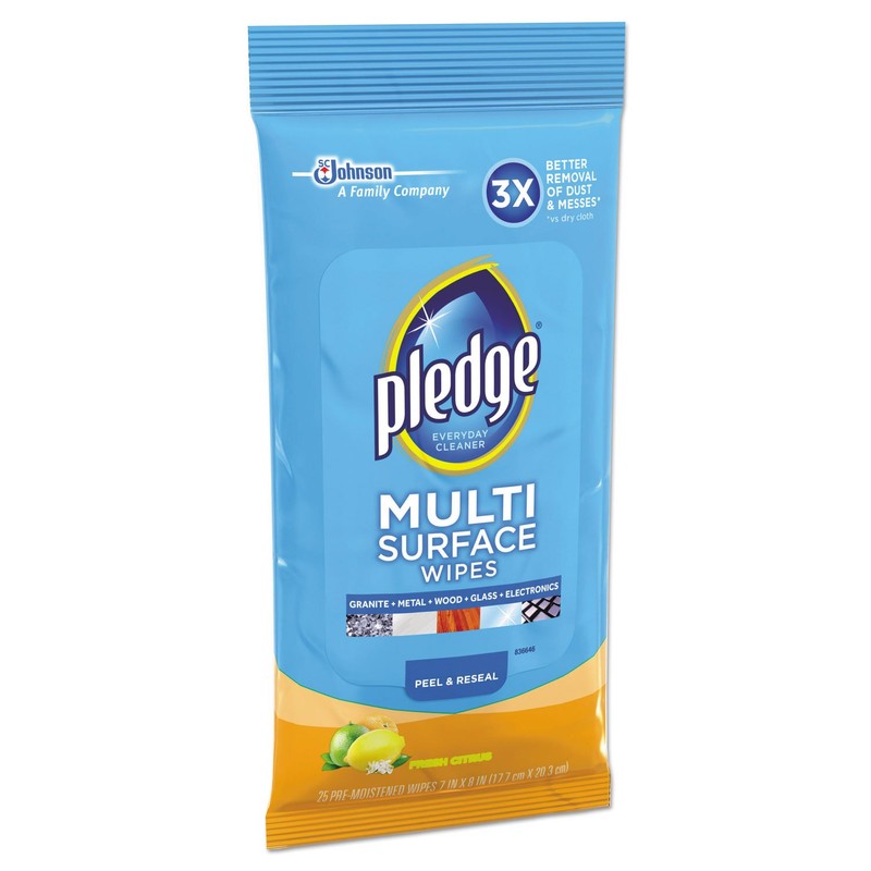 Pledge Multi Surface All-Purpose Cleaner, Fresh Citrus, 25/Pack (644080)