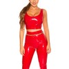 Koucla Top Leather Look Wetlook Crop Top Lacquered Look Tank