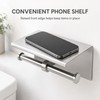 Dual Roll Toilet Paper Holder with Shelf – Stainless Steel