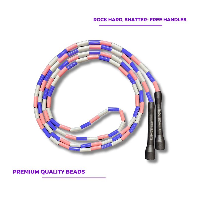 Elevate Rope Professional Beaded Skipping Rope - 3 m Adjustable,