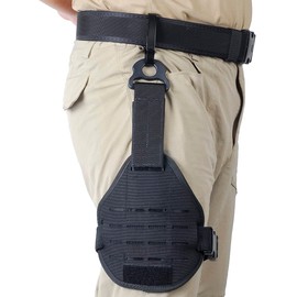 SdTacDuGe Tactical Laser Cut MOLLE Drop Leg Platform Universal Drop Leg Panel with Adjustable Hook-and-Loop Belt & Metal Key Ring Holder D Buckle