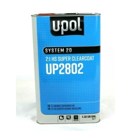 U-Pol UP2802 Clear Coat HS Super Clear Only or Kit with Hardener 2 to 1 Mix UPOL - UP2335 Slow Hardener