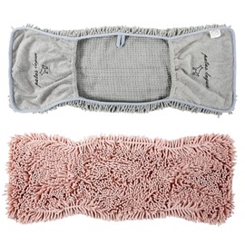 Patas Lague 2 Pack Absorbent Dog Towel for Drying Dogs Large, 35''x15'' Extra Large Microfiber Quick Drying Pet Bath Towel with Hand Pockets, Machine Washable Pet Shammy Grey Pink
