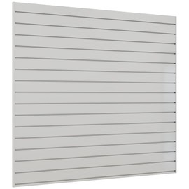 Neoaider Slatwall Panel 4 FT x 4 FT, Interlocking Slat Wall Paneling, Wall Mounted PVC Wallpanel, Suitable for Garage Storage and Organizer, Slatwall Board, Shelves - Grey