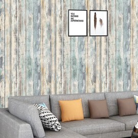 Arthome Rustic Wood Contact Paper Peel and Stick Self-Adhesive Wallpaper,Decorative Vinyl Film for Countertop Cabinets,Easy to Clean Removable Distressed Plank Grain Vintage Wall Covering 17x78.7''