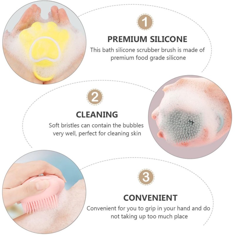 Silicone Bath Brush, Compact Lightweight Accessory for Travel and Daily