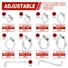 Brintek 202PCS Hose Clamp Assortment, 1/4”-2”(6-51mm) Adjustable Stainless Steel Worm