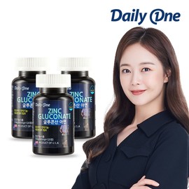 Daily One Zinc Gluconate 108g, 120 tablets x 3 containers, 12 months supply / 데일리원  글루콘산 아연 108g 120정 x 3통 12개월분
