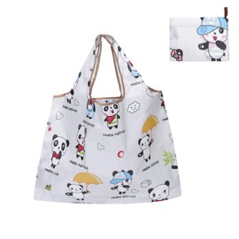 Formemory Eco Bag, Shopping Bag, Eco Bag, Foldable, Convenience Store, Registry, Eco Bag, Stylish, Shopping Bag, Handbag, Shoulder Bag, Large Capacity, Durable, Storage, Compact, Washed, panda